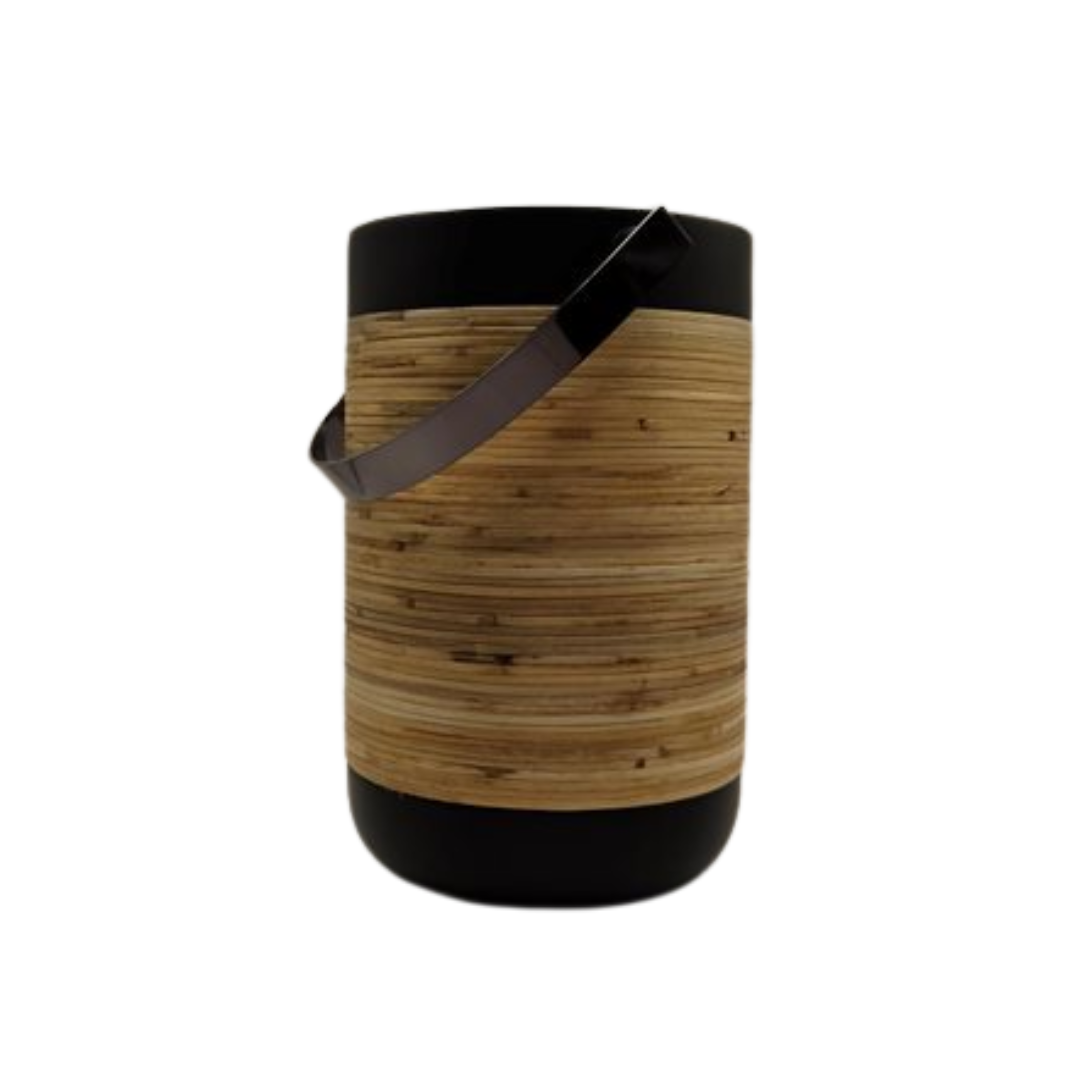 Plantation Wine Cooler - Matte Black with Rattan Wrap | Stainless Steel V1026-KLCDIM0009
