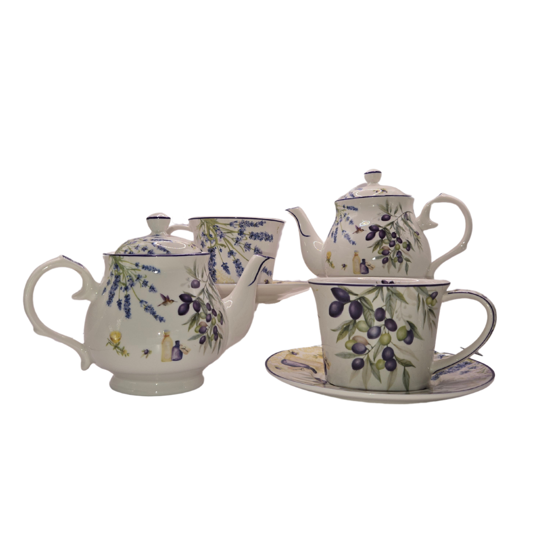 Lavender & Olive Tea Set for 2 - Premium Porcelain V1026-KLCDW0001