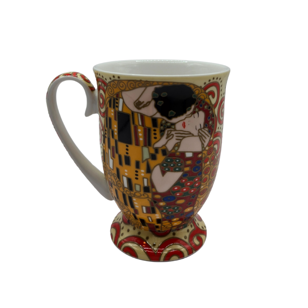 The Kiss Fine Bone China Mug Set of 2 | 280ml Gustav Klimt Design | Gold Accents V1026-KLCDW0003