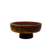 Hand-Poured Pedestal Serving Bowl - Small Caramel Resin Bowl for Snacks & Sides V1026-KLCFR2813CA