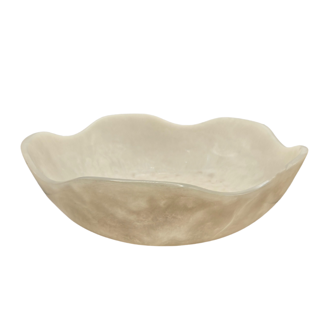 Allegra Large Resin Bowl - White | Decorative & Serving Bowl V1026-KLCHH24083WH