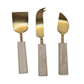 Benny 3-Piece Cheese Knife Set - White Resin & Stainless Steel V1026-KLCHH24100WH