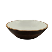Handcrafted Mango Wood & Enamel Serving Bowl - Natural & Food-Safe V1026-KLCHH24273