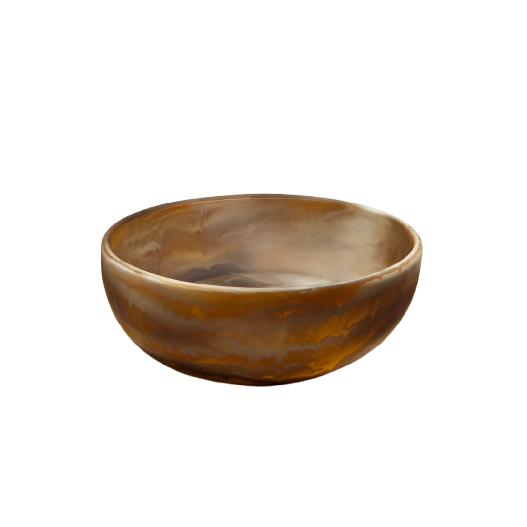 Halo Swirl Resin Serving Bowl - Latte- Marbled Decorative & Serveware Bowl V1026-KLCMRDDA0028