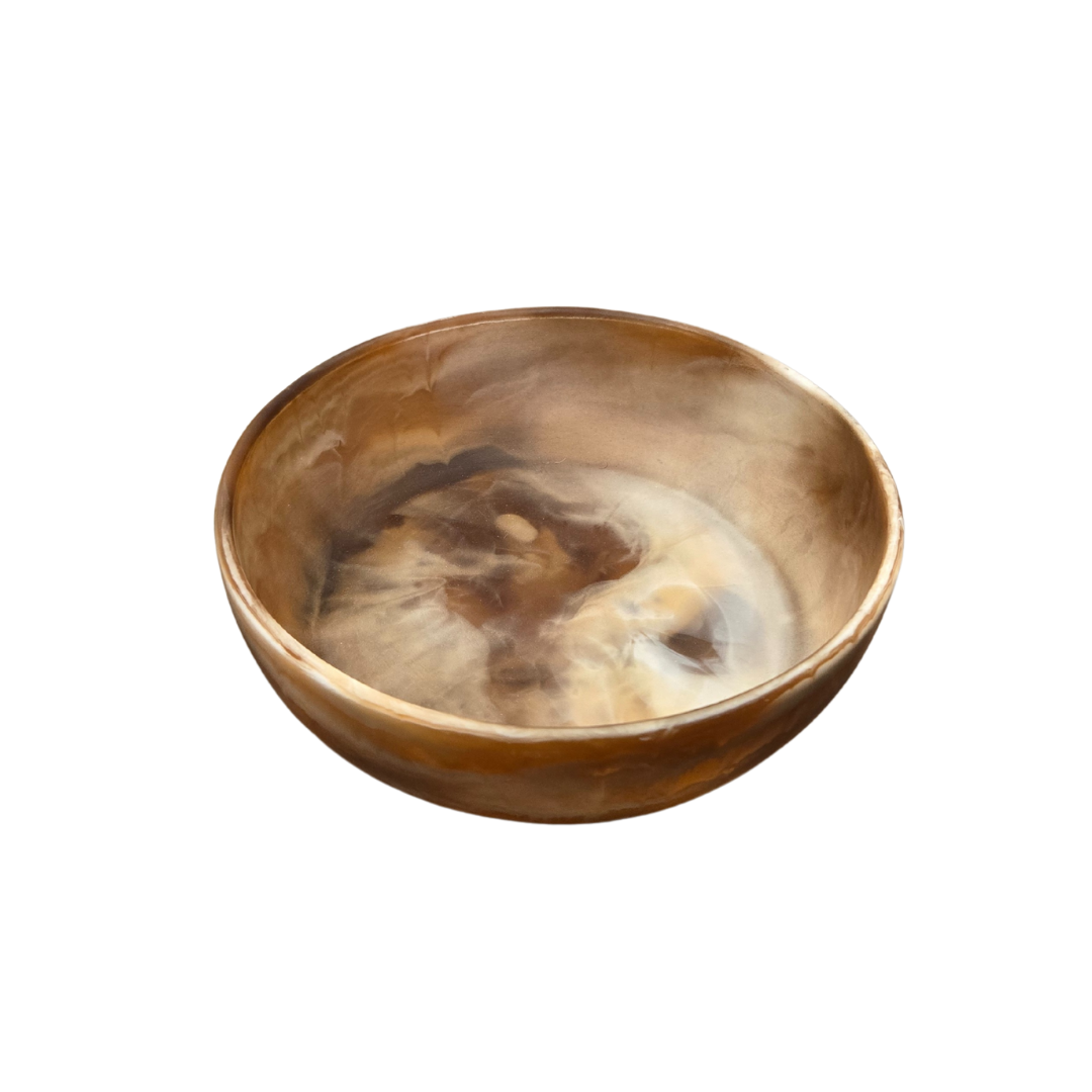 Halo Swirl Resin Serving Bowl - Latte- Marbled Decorative & Serveware Bowl V1026-KLCMRDDA0028
