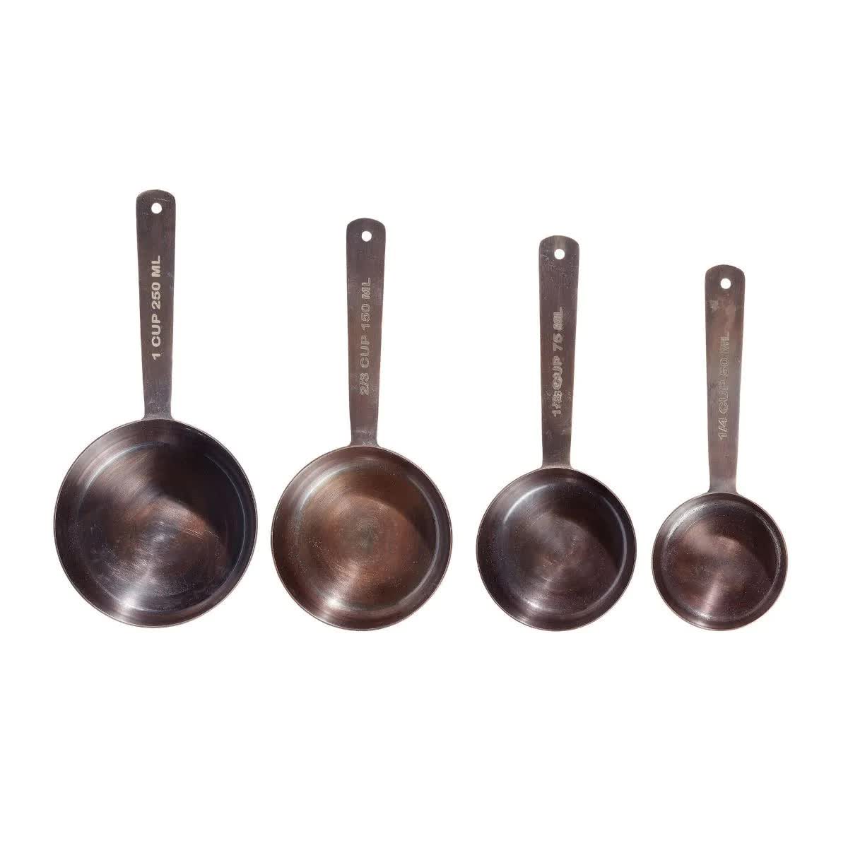 Vintage Elegance: Antique Copper Stainless Steel Measuring Cup Set V1026-KLCPPDA3200