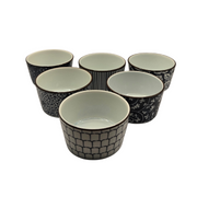 Ceramic Bakeware Set Blue Patterned Ramekins Set of 6 V1026-KLCRAM001