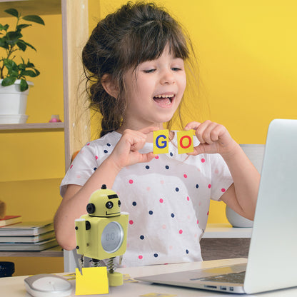 Laser Kids Robot Alarm Clock - Yellow V1031-ALC-KROBOT-YL