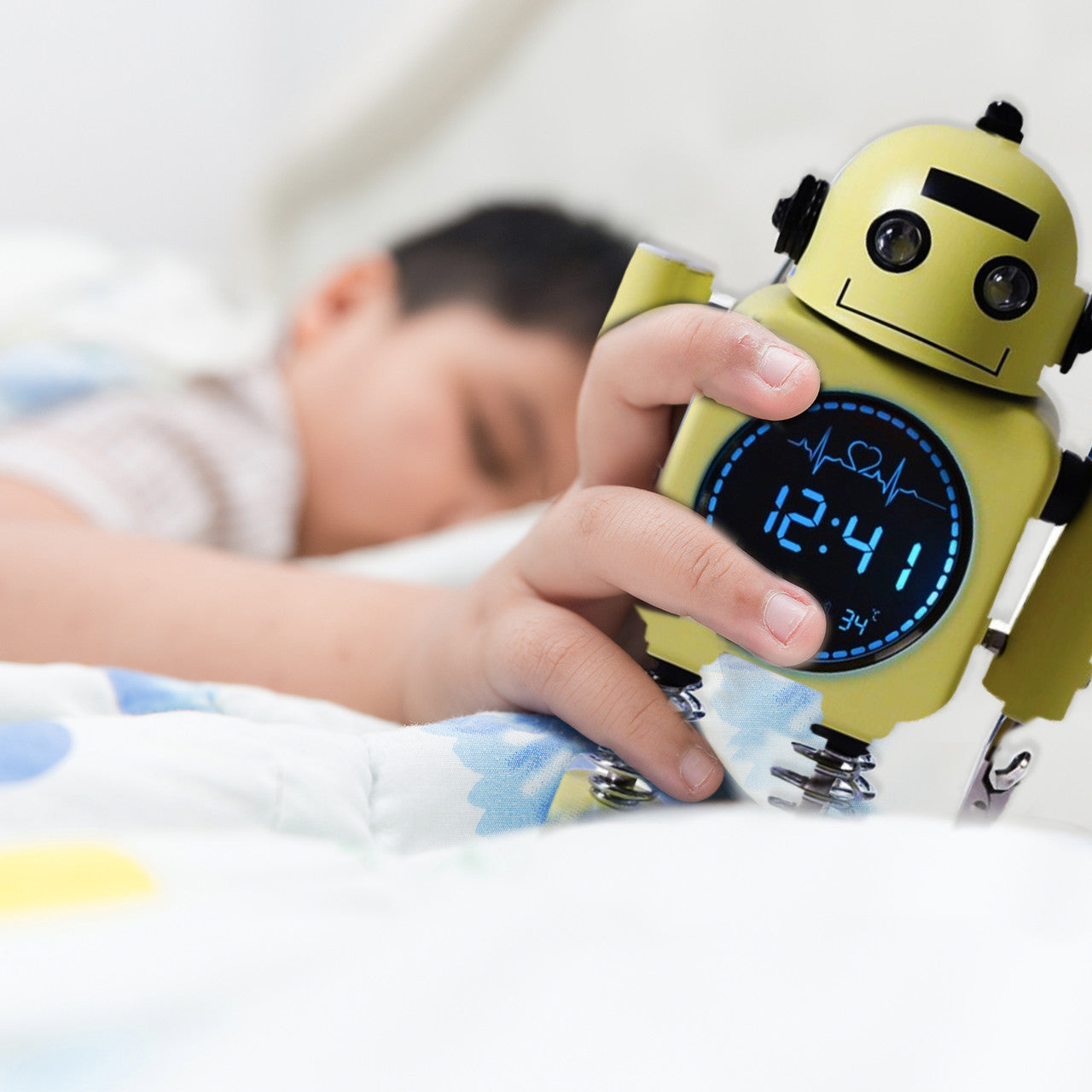 Laser Kids Robot Alarm Clock - Yellow V1031-ALC-KROBOT-YL