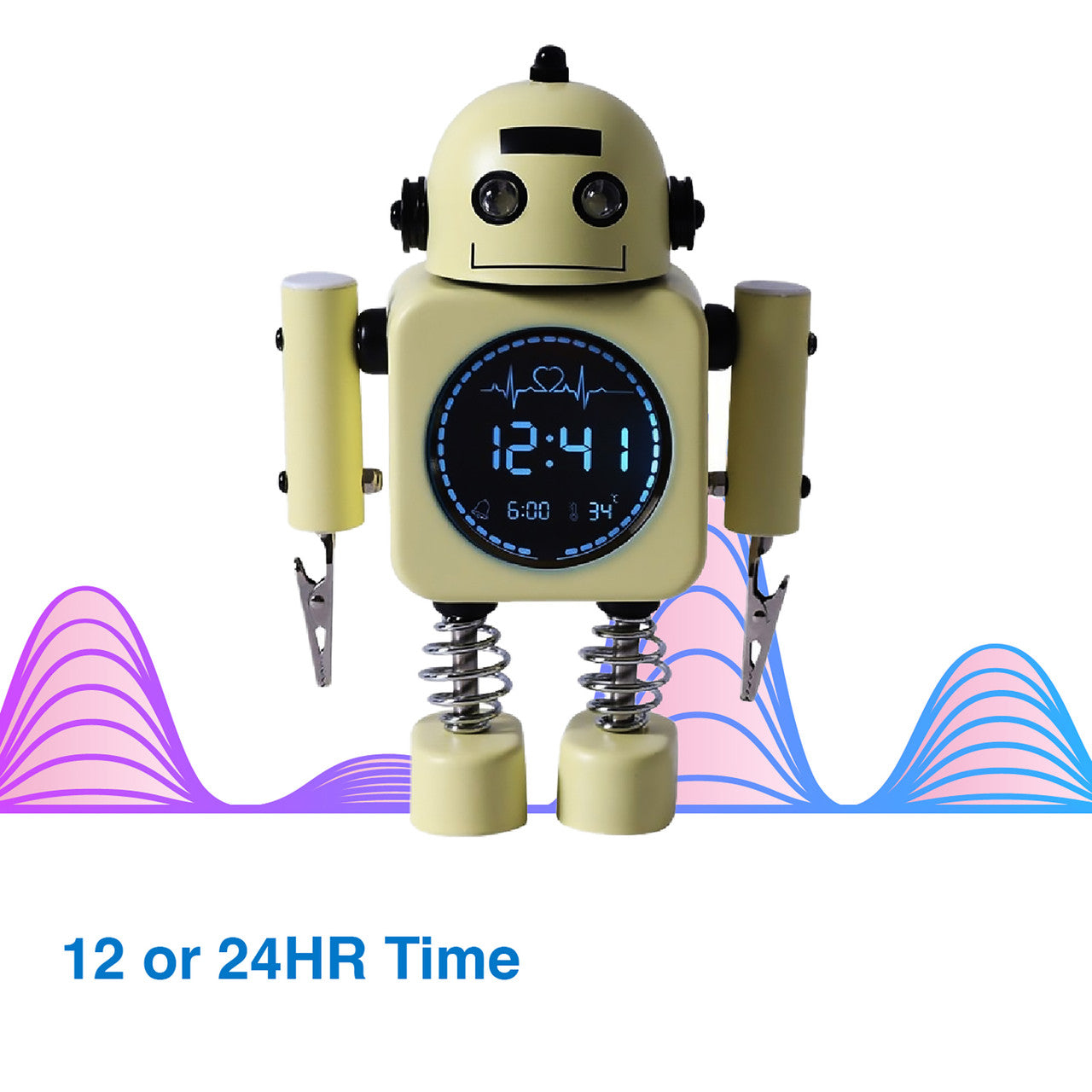 Laser Kids Robot Alarm Clock - Yellow V1031-ALC-KROBOT-YL