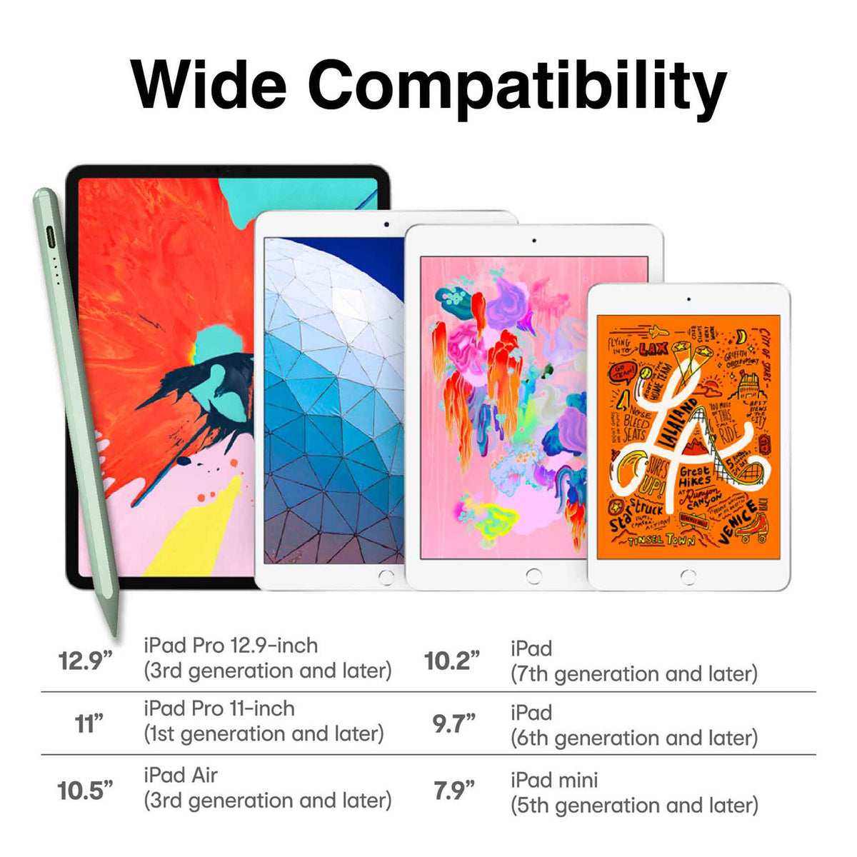 Laser Active Stylus Pen for iPad - Green V1031-AO-ACPEN20GN-651