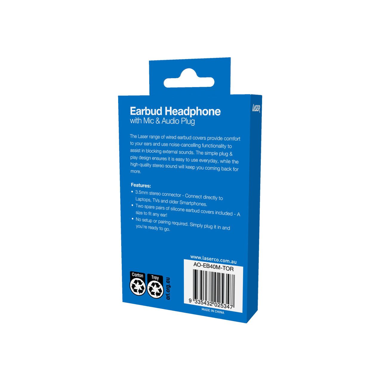 Laser Earbud Headphone with Mic - Tornado