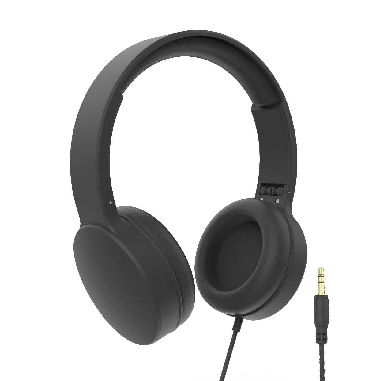 Laser Wired Headphones with 40mm Drivers Black V1031-AO-HEAD22-BLK