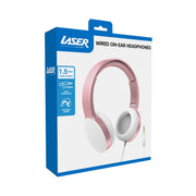 Laser Wired Headphones with 40mm Drivers Rose Gold V1031-AO-HEAD22-ROS