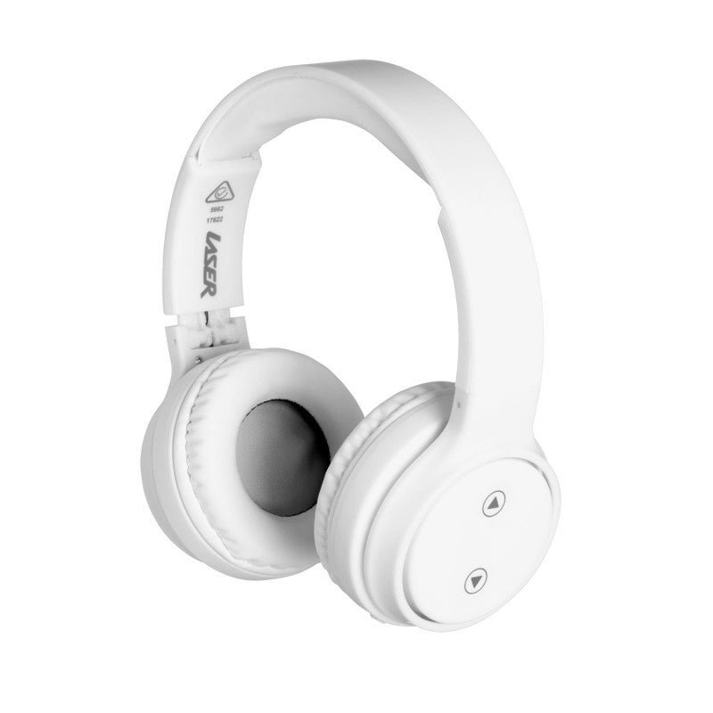 Laser Foldable Bluetooth Headphones with Mic Bright White V1031-AO-HEADB18-W