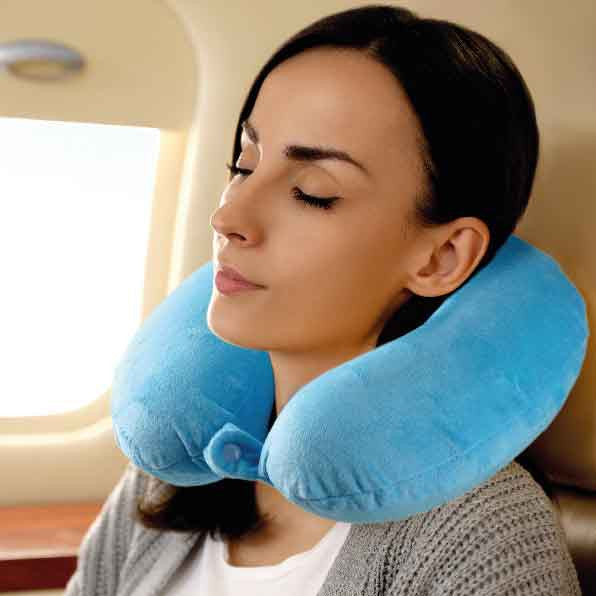 Laser Memory Foam Neck Pillow Blue V1031-AO-NECPLB-286