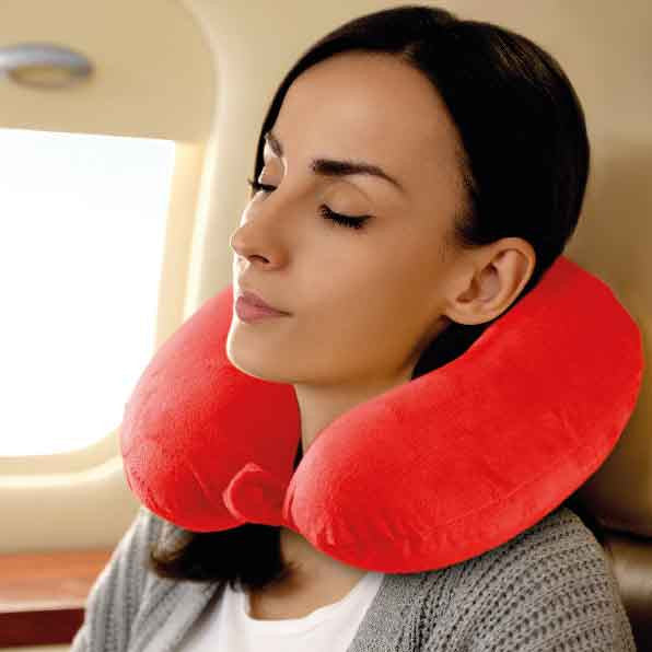 Laser Memory Foam Neck Pillow Red V1031-AO-NECPLR-293