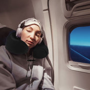 Laser Black Memory Foam Neck Pillow - Easy Snap