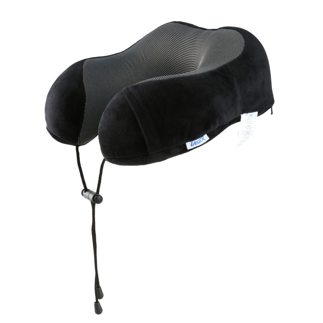 Laser Black Memory Foam Neck Pillow - Easy Snap