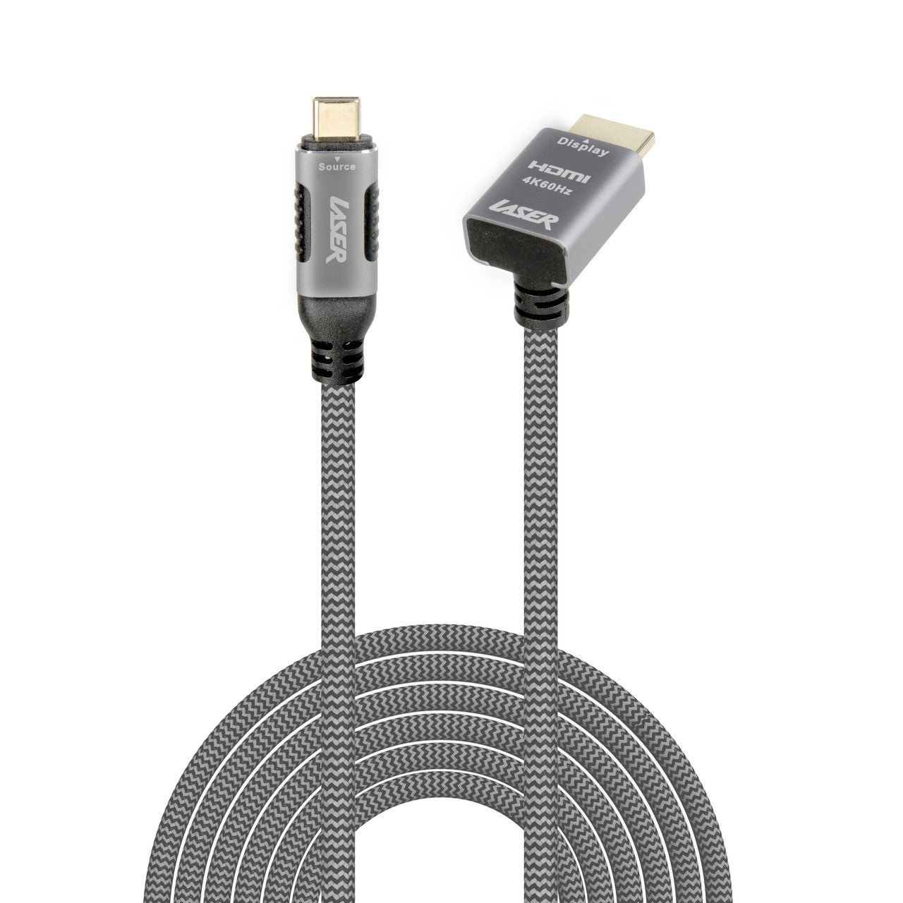 Laser 4K USB-C to Right Angle HDMI Cable 2m V1031-CB-2CRAHM-486