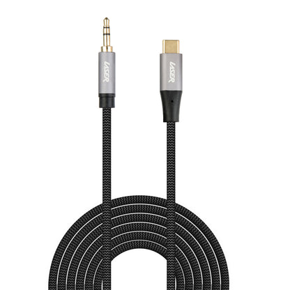 Laser USB-C to 3.5mm AUX Audio Cable 2m - Black V1031-CB-2UCAUX-493