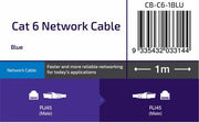 Connect 1m Cat6 Network Cable, Blue V1031-CB-C6-1BLU
