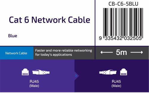 Laser Cat6 Network Cable Blue High-Speed 5M V1031-CB-C6-5BLU