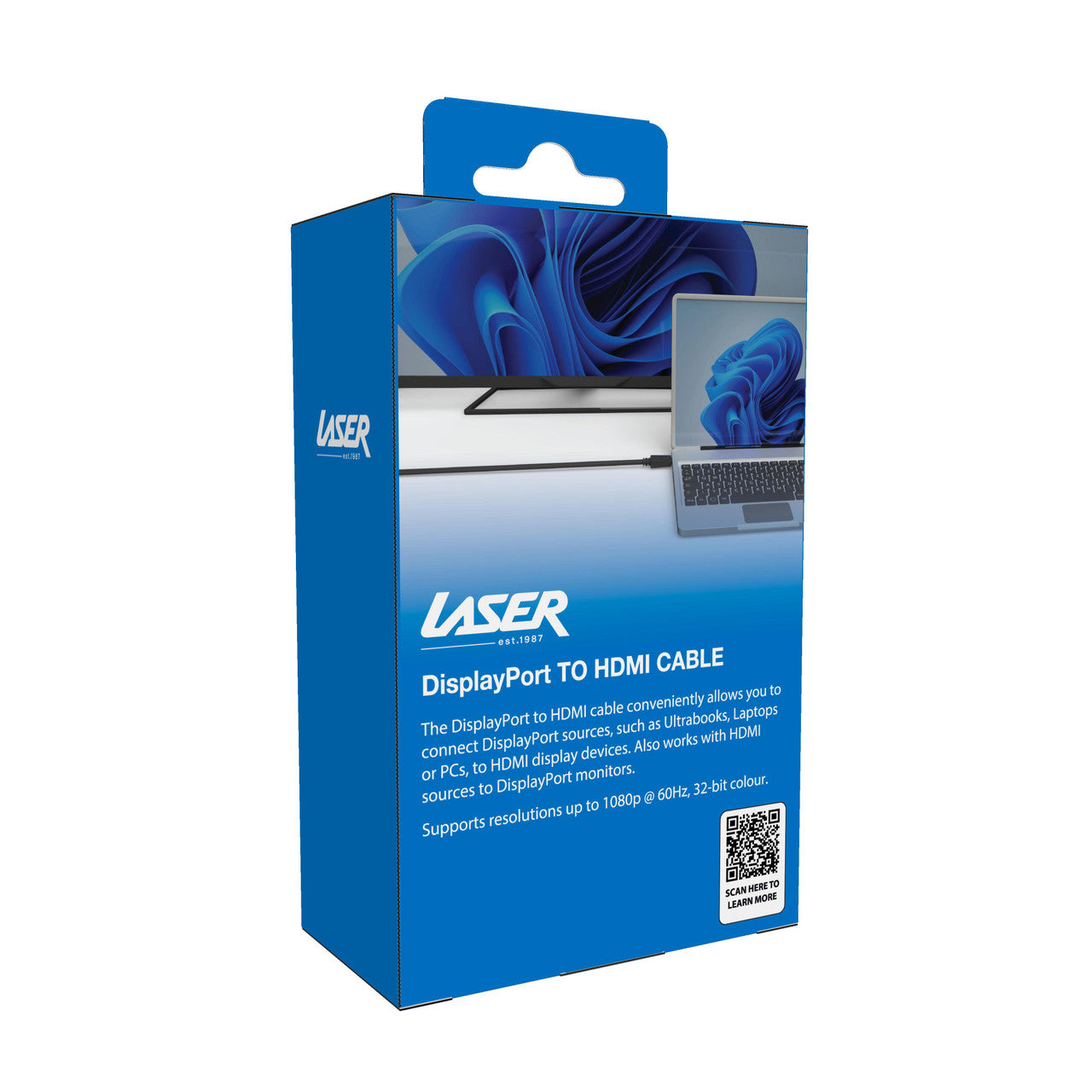 Laser DisplayPort to HDMI Cable 1080p 1m V1031-CB-DHDMI