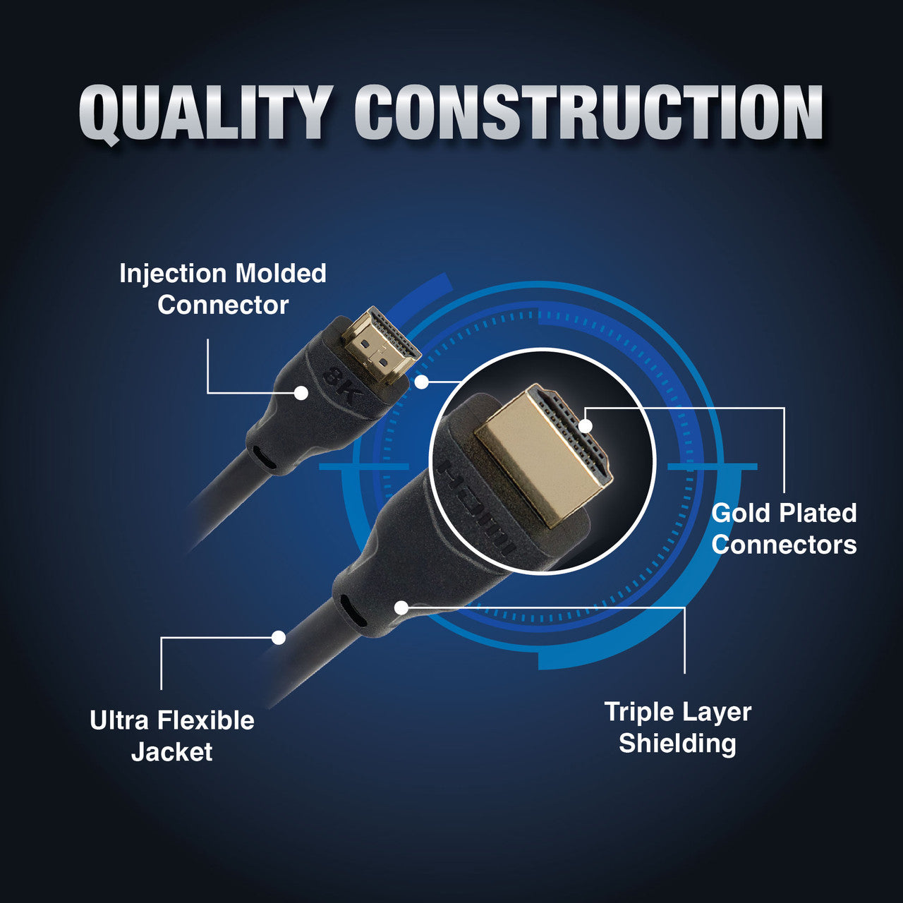 Laser Ultra High Speed HDMI Cable 8K - Gold 3M V1031-CB-HDMI3-8K