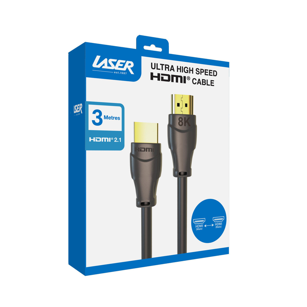 Laser Ultra High Speed HDMI Cable 8K - Gold 3M V1031-CB-HDMI3-8K