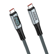 Laser 240W USB-C to USB-C LCD Braided Cable 1M V1031-CB-UC32D-252