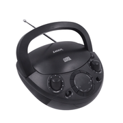 Laser Black Portable CD Boombox with AM/FM Radio V1031-CDBB-200-BLK