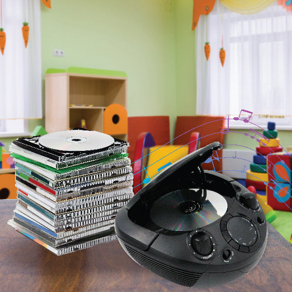 Laser Black Portable CD Boombox with AM/FM Radio V1031-CDBB-200-BLK