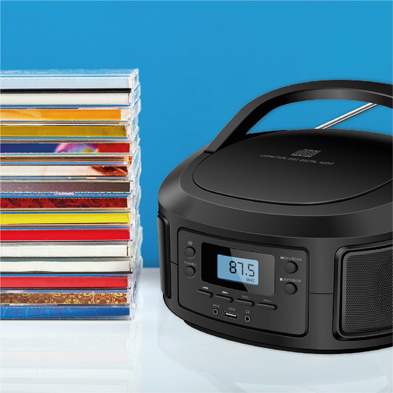 Laser Bluetooth CD/MP3 Boombox - Portable FM Radio Player V1031-CDBB-BT500