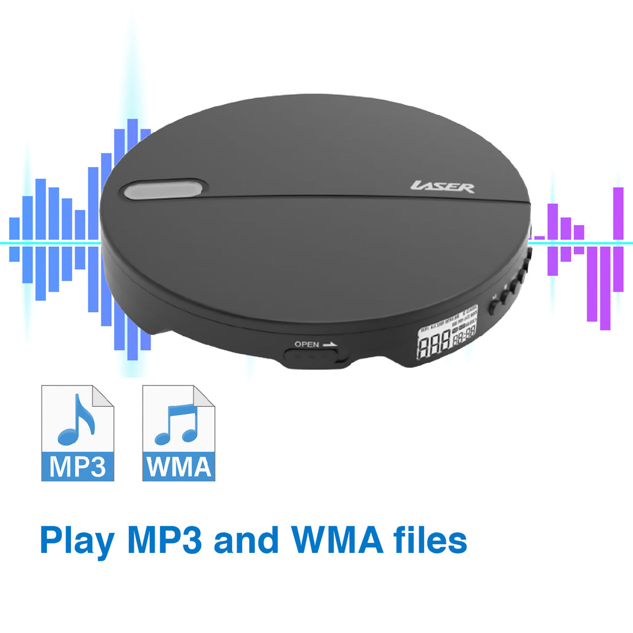 Laser Portable CD MP3 Player with Anti-Skip Tech and Headphones V1031-CDP-WM03-388
