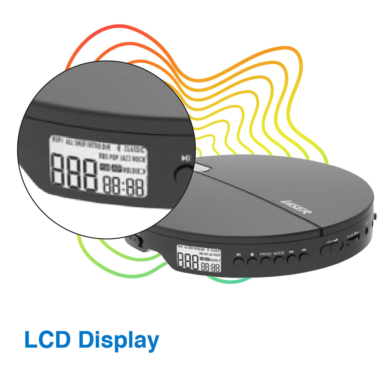 Laser Portable CD MP3 Player with Anti-Skip Tech and Headphones V1031-CDP-WM03-388
