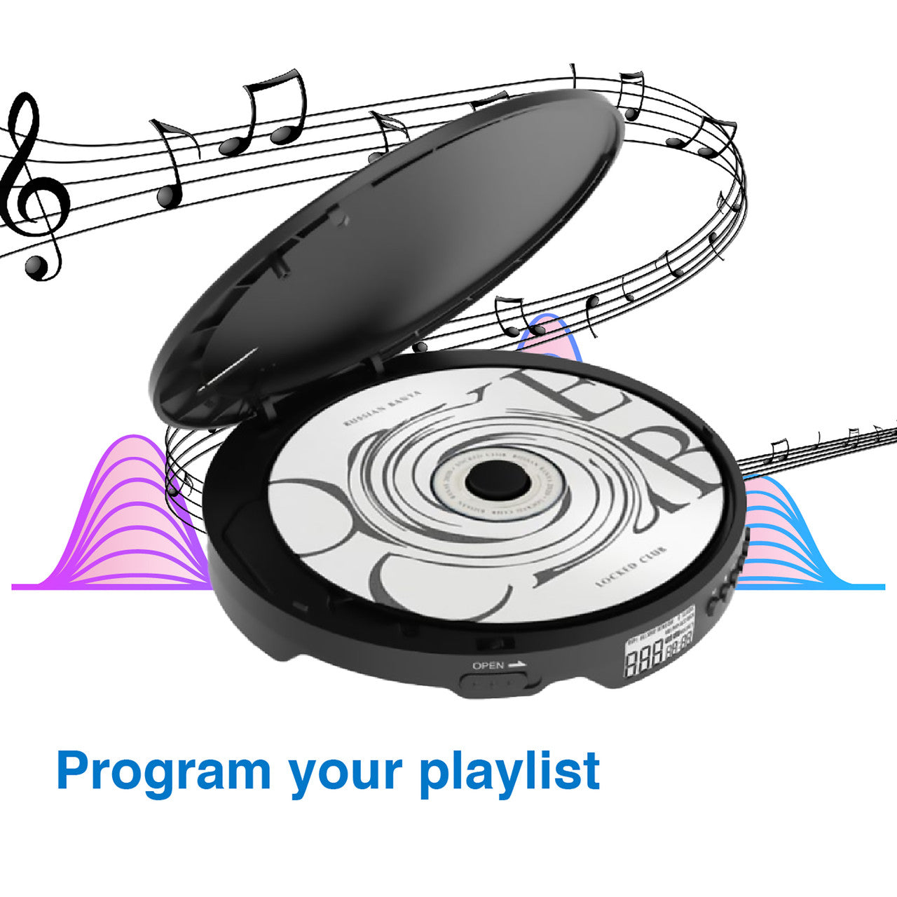 Laser Portable CD MP3 Player with Anti-Skip Tech and Headphones V1031-CDP-WM03-388