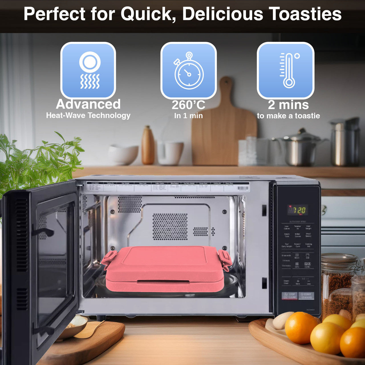 Laser Microwave Toastie Maker Flamingo Pink V1031-CO-MICFL-515