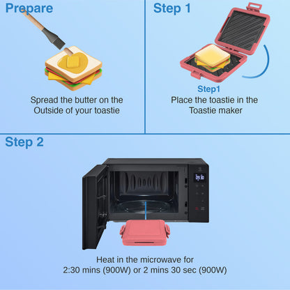 Laser Microwave Toastie Maker Flamingo Pink V1031-CO-MICFL-515