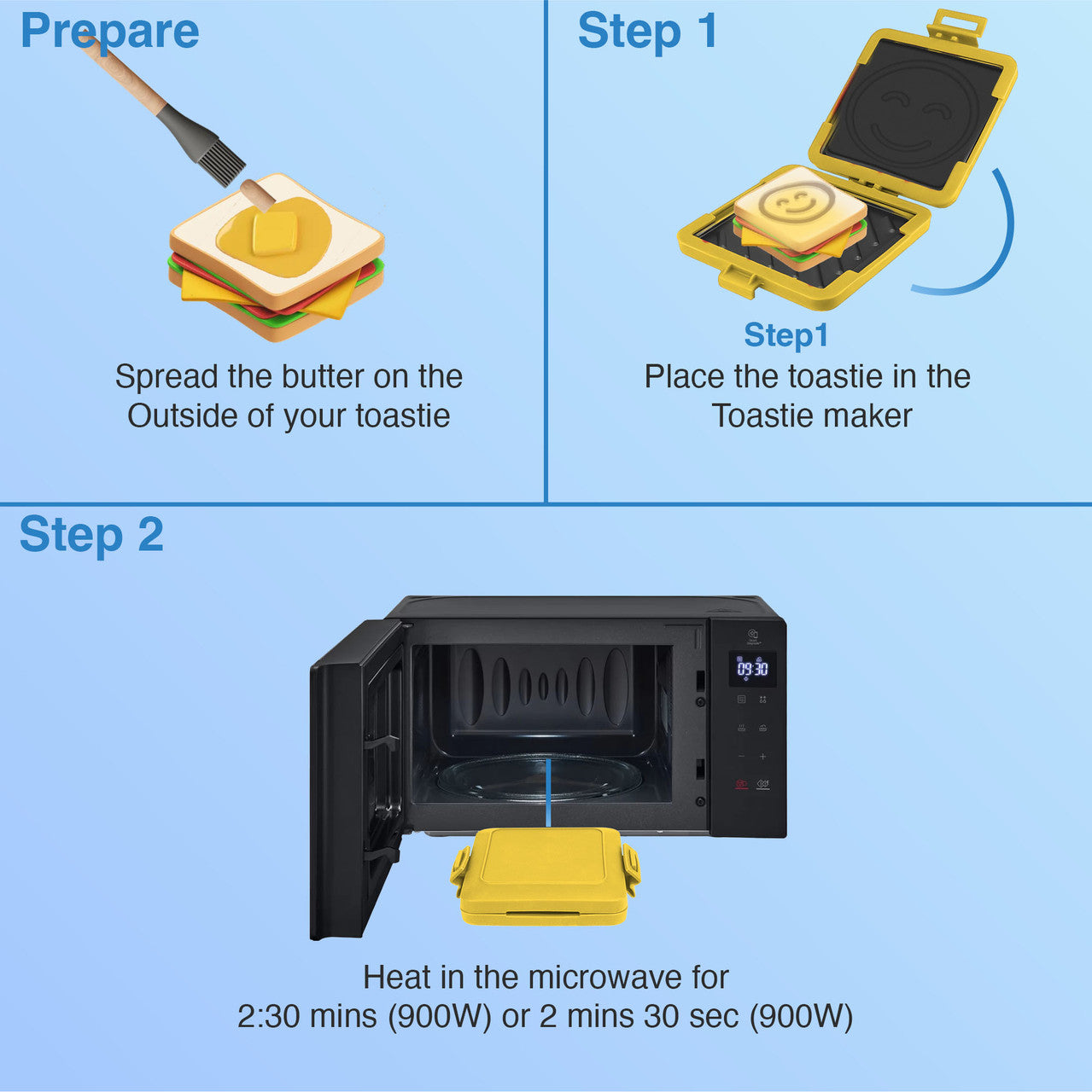 Laser Microwave Toastie Maker Smiley Face V1031-CO-MICSF-522
