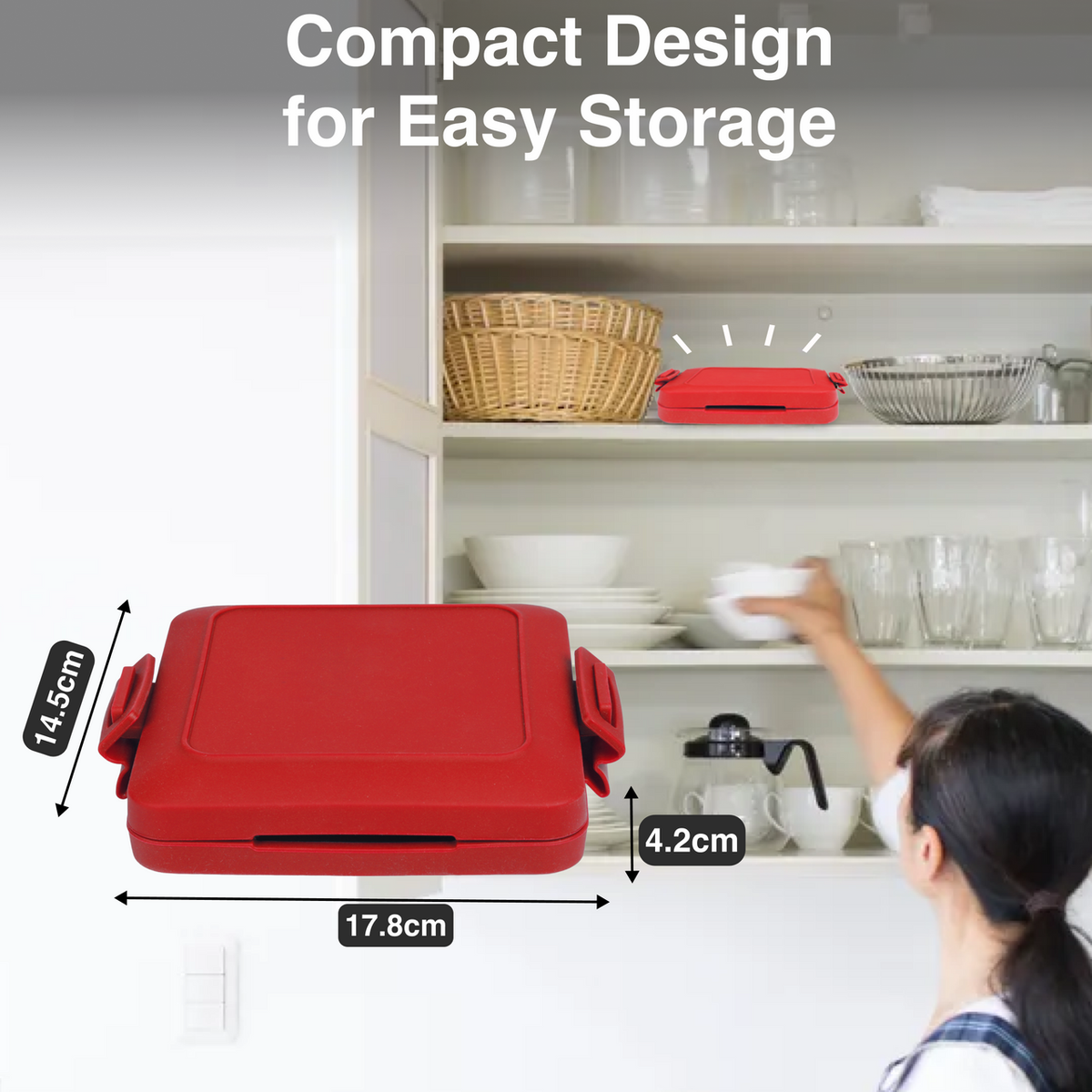 Laser Microwave Toastie Maker with Heatwave Tech Red V1031-CO-MICSM-132