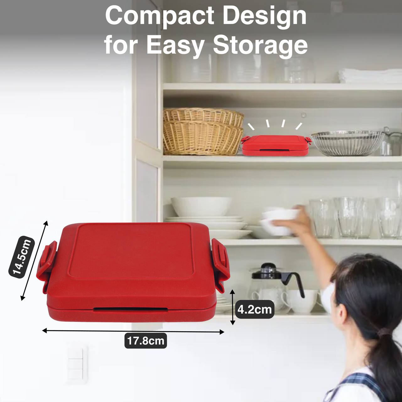 Laser Microwave Toastie Maker with Heatwave Tech Red V1031-CO-MICSM-132