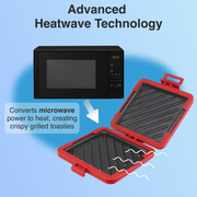 Laser Microwave Toastie Maker with Heatwave Tech Red V1031-CO-MICSM-132