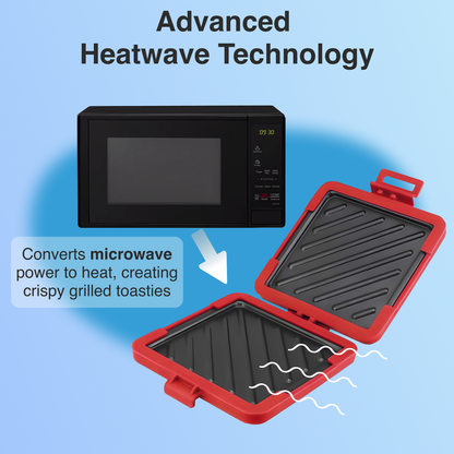 Laser Microwave Toastie Maker with Heatwave Tech Red V1031-CO-MICSM-132