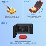Laser Microwave Toastie Maker with Heatwave Tech Red V1031-CO-MICSM-132