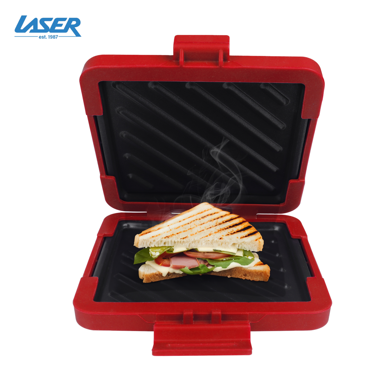 Laser Microwave Toastie Maker with Heatwave Tech Red V1031-CO-MICSM-132