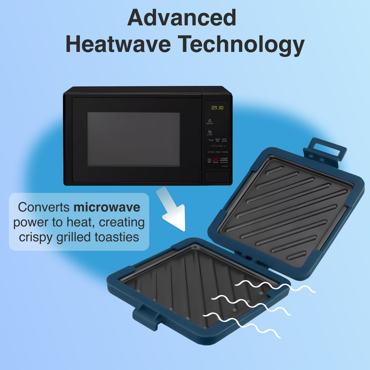 Laser Heatwave Tech Microwave Toastie Maker Blue V1031-CO-MICSNA-620