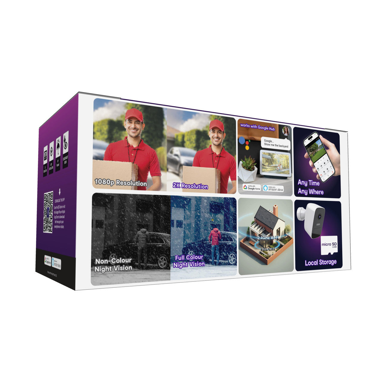 Connect SmartHome Wireless 2K Outdoor Camera 4 Pack V1031-CSH-2KODCQ928