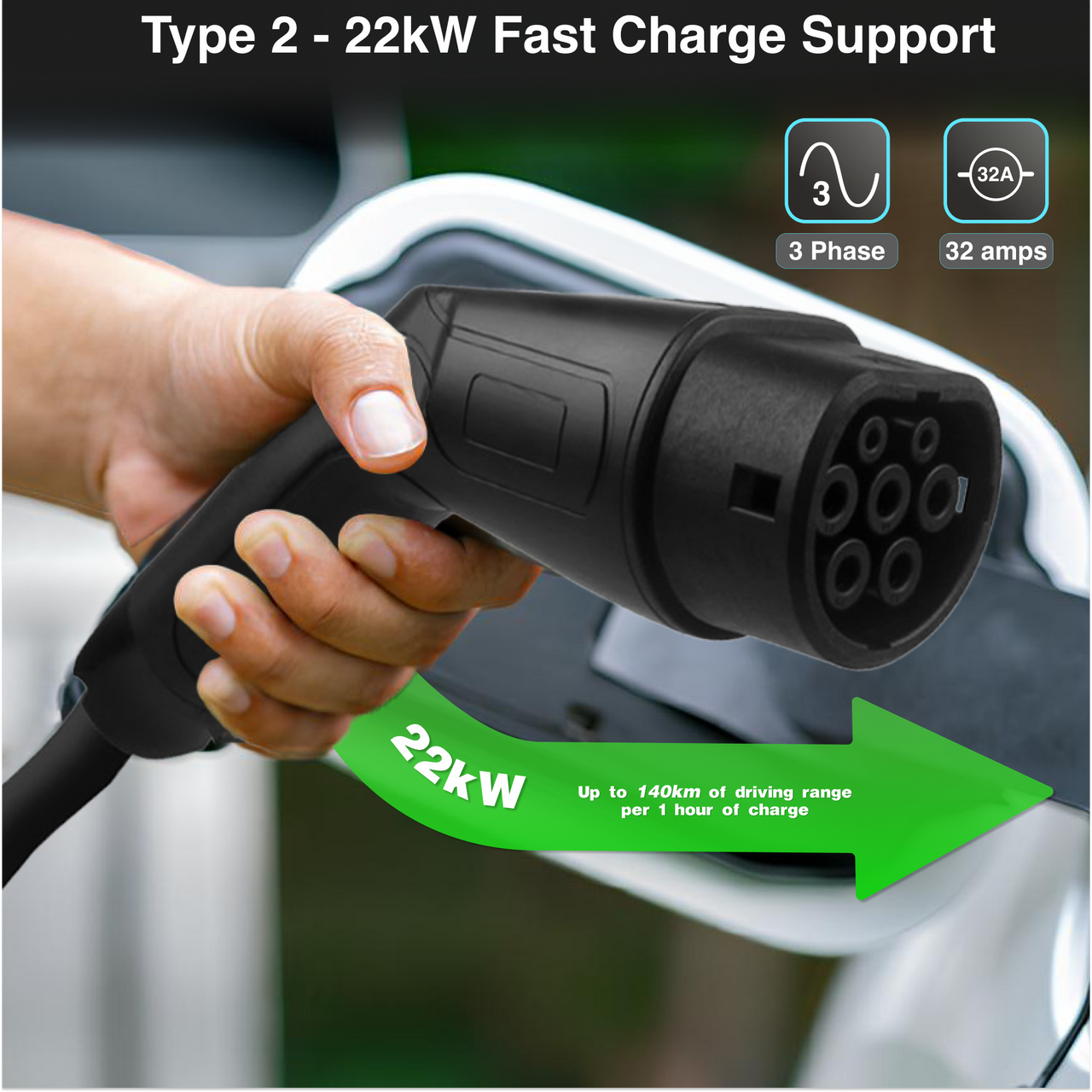 Electronic Vehicle Charging Cable 2.5M Type 2 V1031-CT-T2EVT2-266