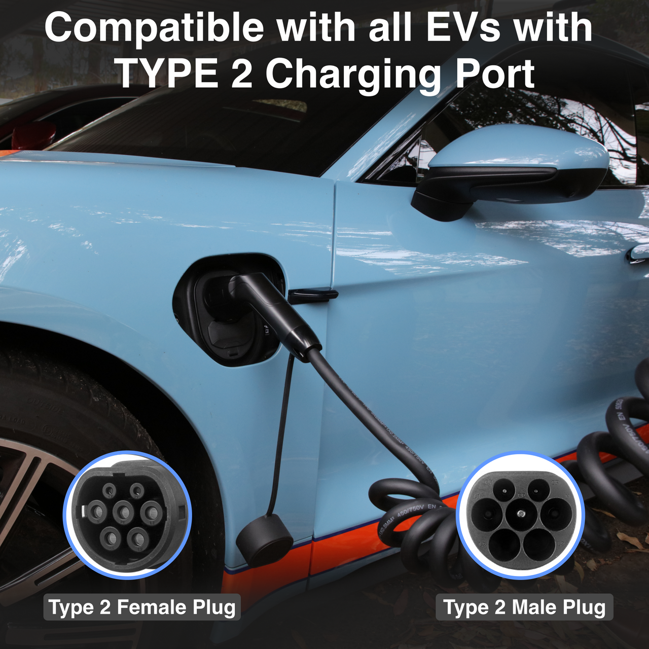 Electronic Vehicle Charging Cable 2.5M Type 2 V1031-CT-T2EVT2-266